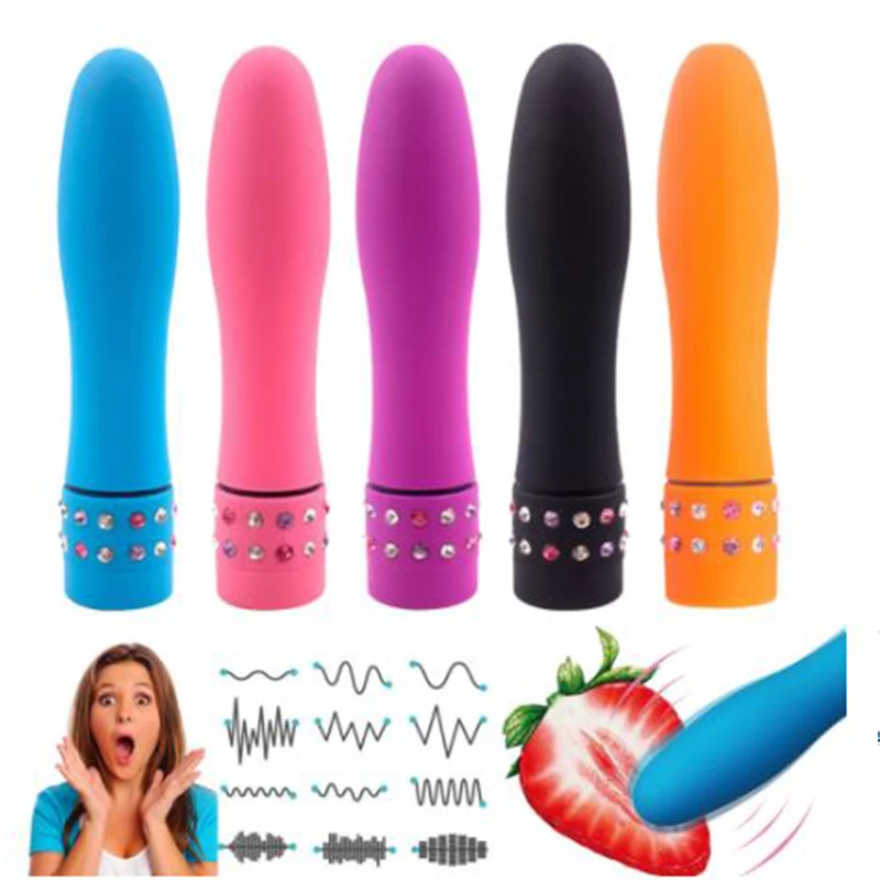 

Mini Bullet Vibrator Vaginal Massage G Spot Vibrators Pussy Clitoris Stimulator Diamond Inlay Dildo Vibrating Sex Toys For Women