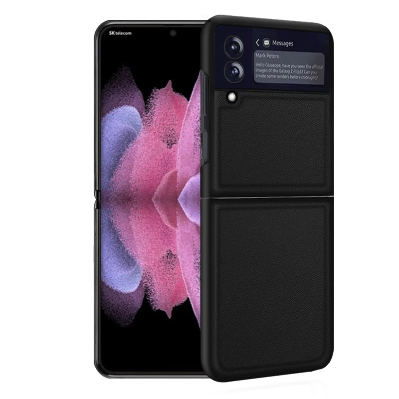 

Чехол для SAMSUNG Galaxy Z Flip 3, роскошный чехол из натуральной кожи, противоударный защитный чехол для Z Flip3, складной чехол
