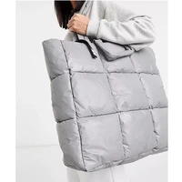large capacity tote padded handbags designer quilted women shoulder bags luxury nylon down cotton crossbody bag top handle bag