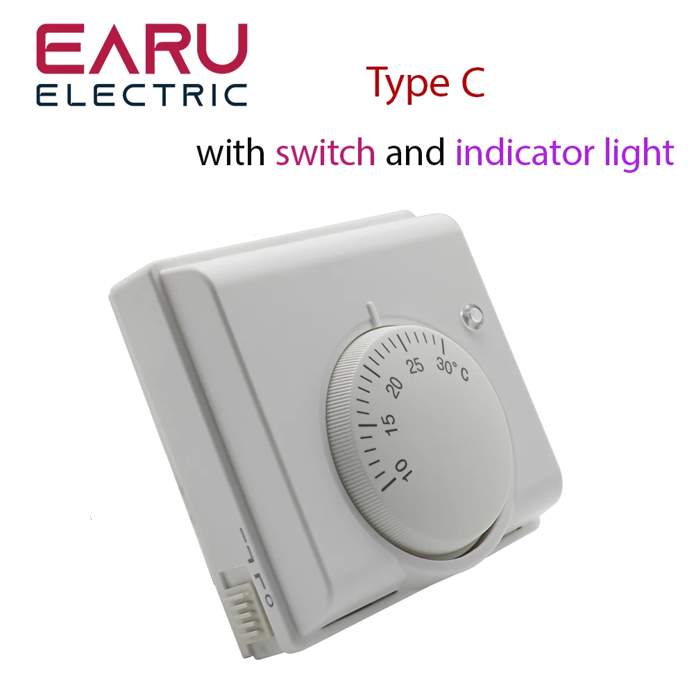 

Механический комнатный термостат EARUELECTRIC 10℃-30℃ 220В