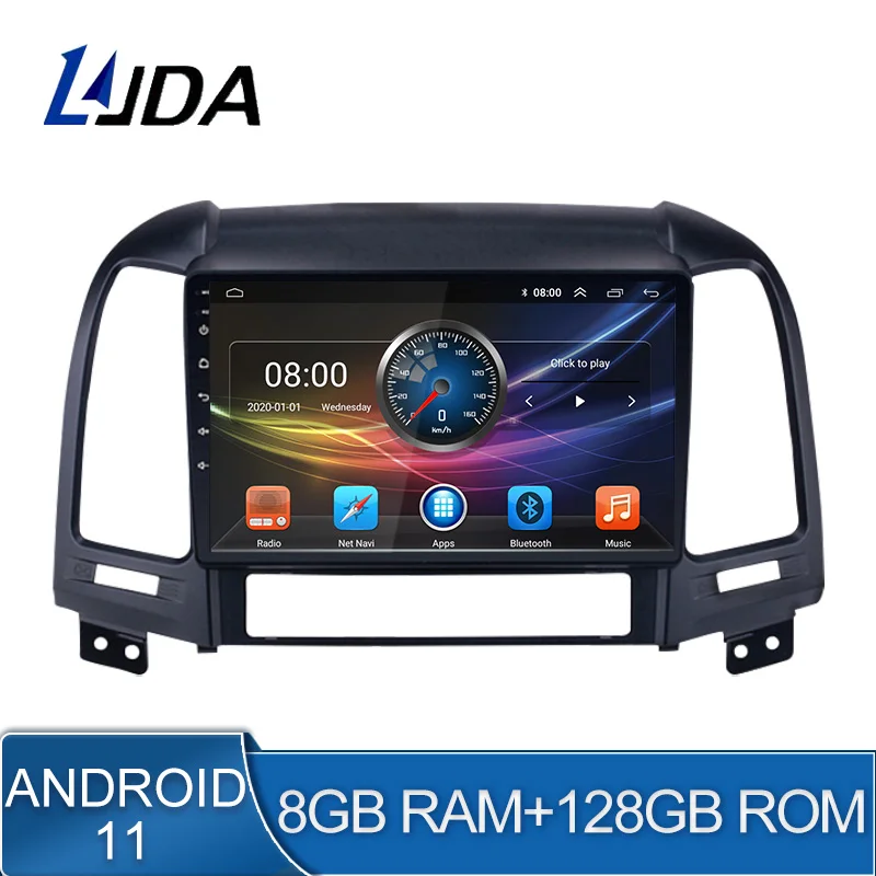 Автомобильный мультимедийный плеер 8G + 128G DSP Android 11 для Hyundai Santa Fe 2 2006 - 2012 2Din