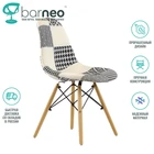 Дизайнерский стул Barneo N-12 95231 Patchwork черно-белый  интерьерный  кухонный  обеденный  мебельный текстиль  ножки бук