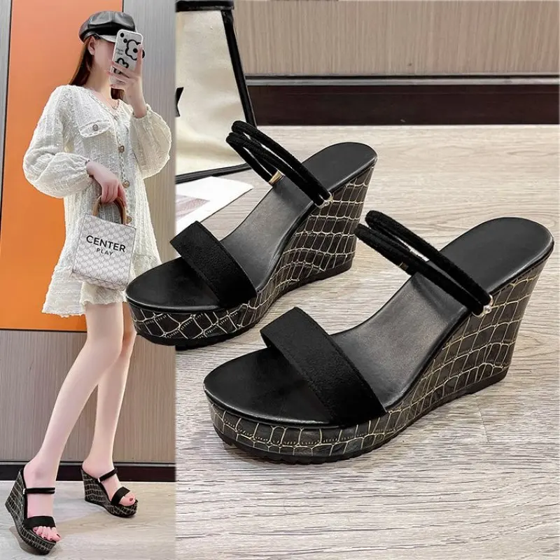 

Wedge Sandals Casual Non-slip Peep Toe Platform Sole Buckle Elegant Heels Wedges Shoes for Women sandalias de mujer verano 2023