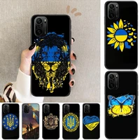ukraine flag phone case for xiaomi redmi poco f1 f2 f3 x3 pro m3 9c 10t lite nfc black cover silicone back prett mi 10 ultra cov