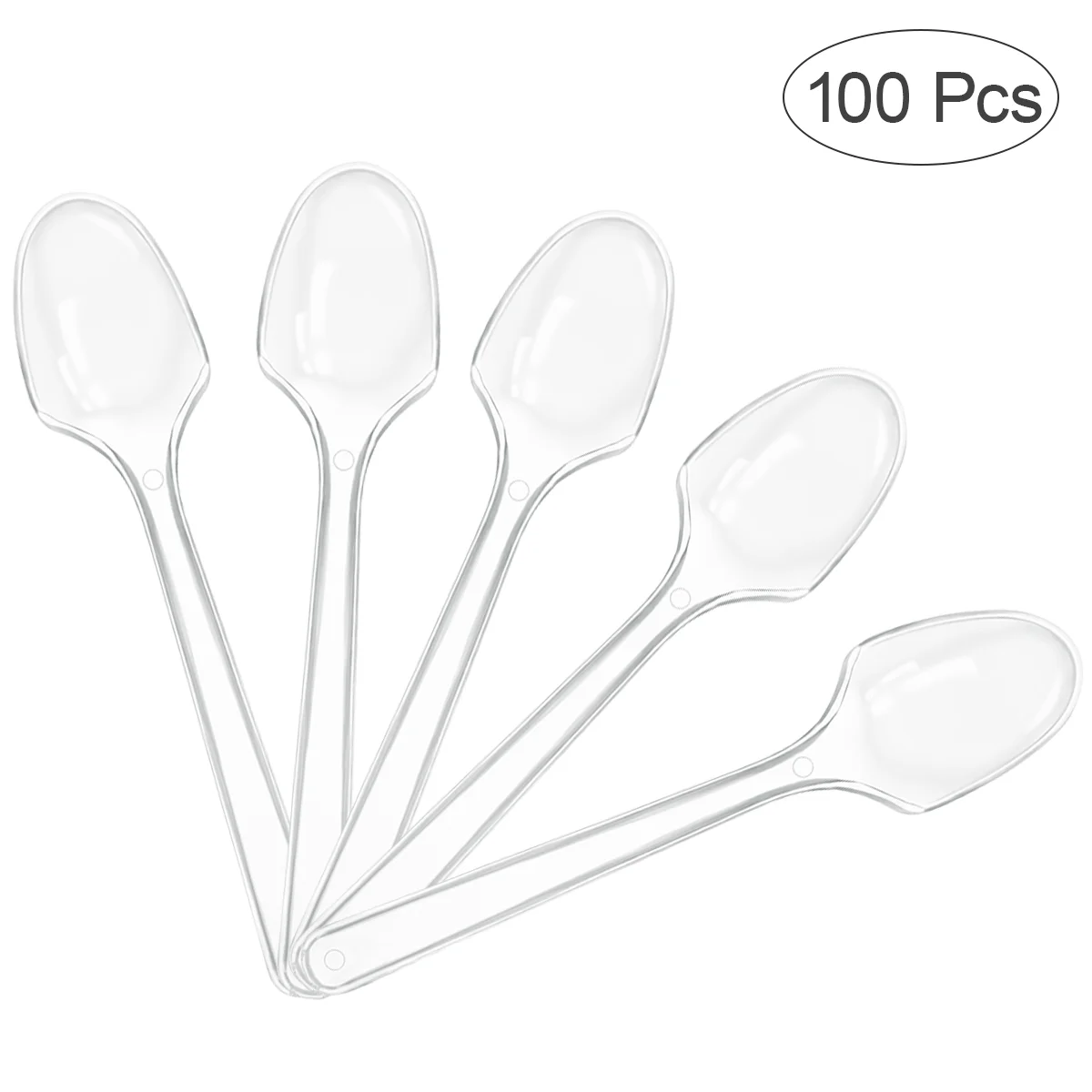 

Spoonsmini Dessert Spoon Small Desert Tasting Appetizer Sampling Taster Clear Cake Silverware Cutlery Set Ice Cream