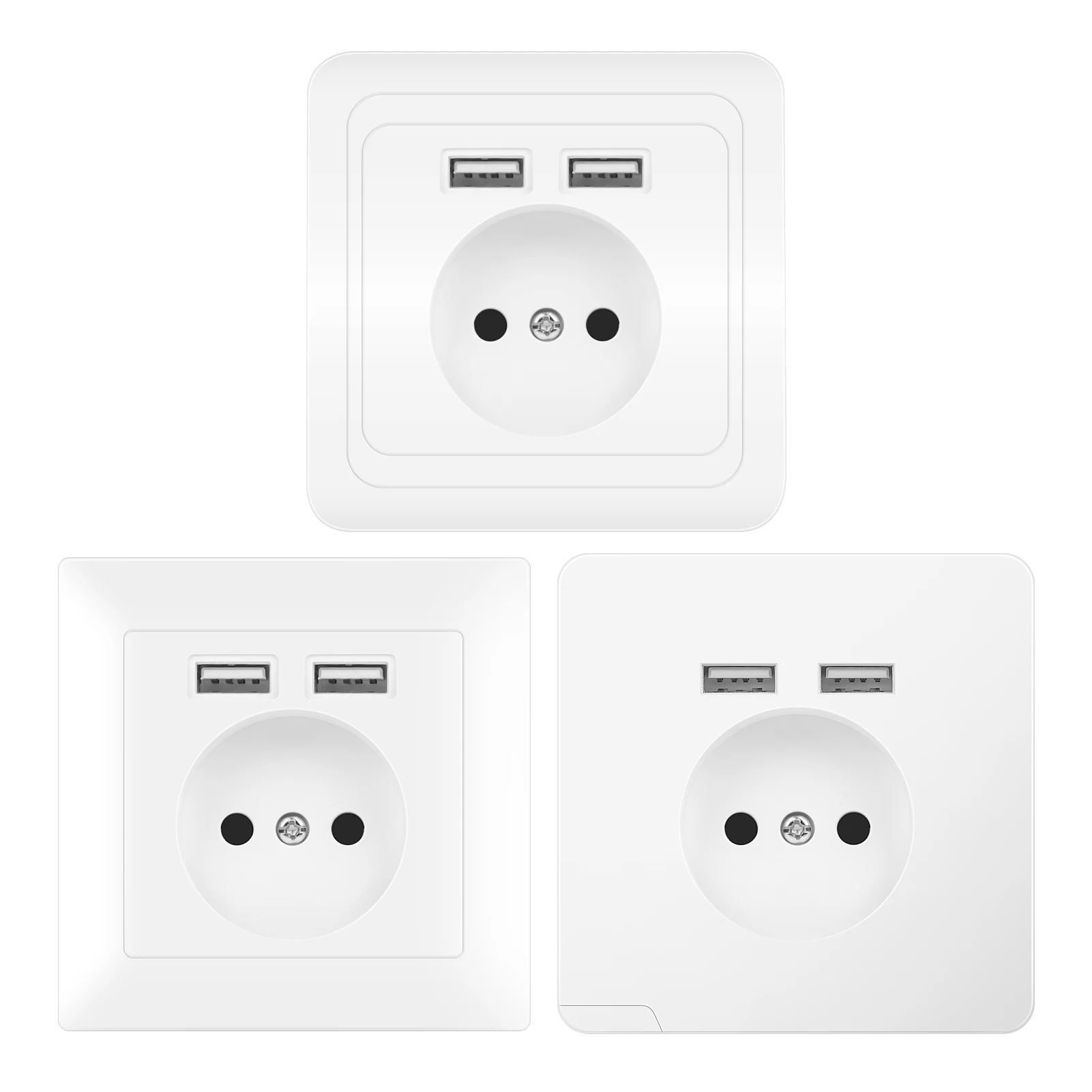 

New 2021, German standard European standard USB wall socket, mobile phone charging dual USB ports 5V 2A Usb TDM EKF IEK universa