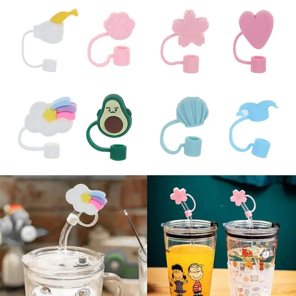 

Creative Silicone Straw Plug Reusable Drinking Dust Cap Glass Cup Accessories Cartoon Plugs Tips Cover