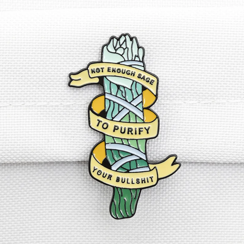 Необычные эмалированные заколки унисекс, недостаточно шалфея, забавные металлические значки со слоганом, модная рубашка, лацкан, фотоальбом для друзей Необычные эмалированные заколки унисекс, недостаточно шалфея, забавные металлические значки со слоганом, модная рубашка, лацкан, фотоальбом для друзей