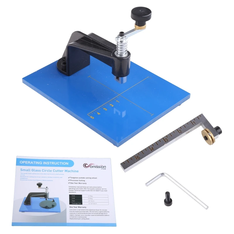 

Cutting Tool Circle Glass Cutter Compasses Circle Lens 10-100mm 3 Wheels DIY Art Craft Glass Circle Cutter Smooth Handle M4YD