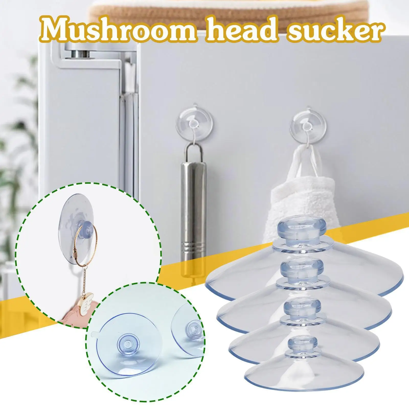 

Mushroom Sucker Pvc Fish Transparent Glass Suction Car Window Perforated Clear 20/25/45mm Sucker Decor Cups Weddi P5c7