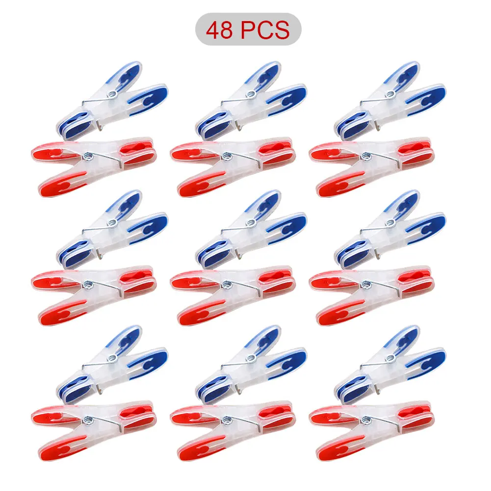 

48pcs Laundry Multifunction For Washing Line Durable Pins Home Kitchen Balcony Portable Non-Slip Clothes Pegs Hanging Clips