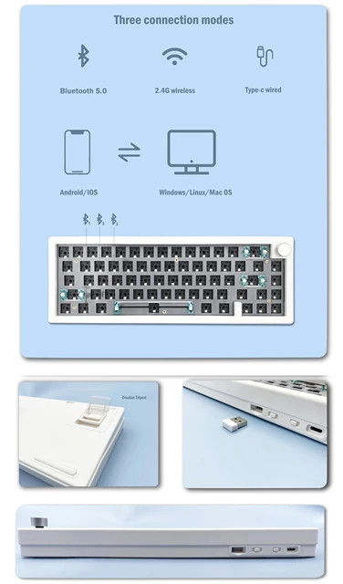 GMK67 customized Mechanical keyboard kit hot-swappable Bluetooth 2.4G Wireless RGB Backlit Gasket Structure keyboard 3-mod 6