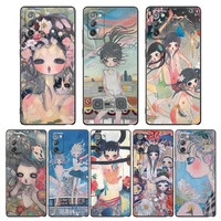 phone case for samsung galaxy m62 m52 m51 m32 m31 m22 m01 f62 f52 f42 f22 f12 cases cover japanese style aya takano art painting