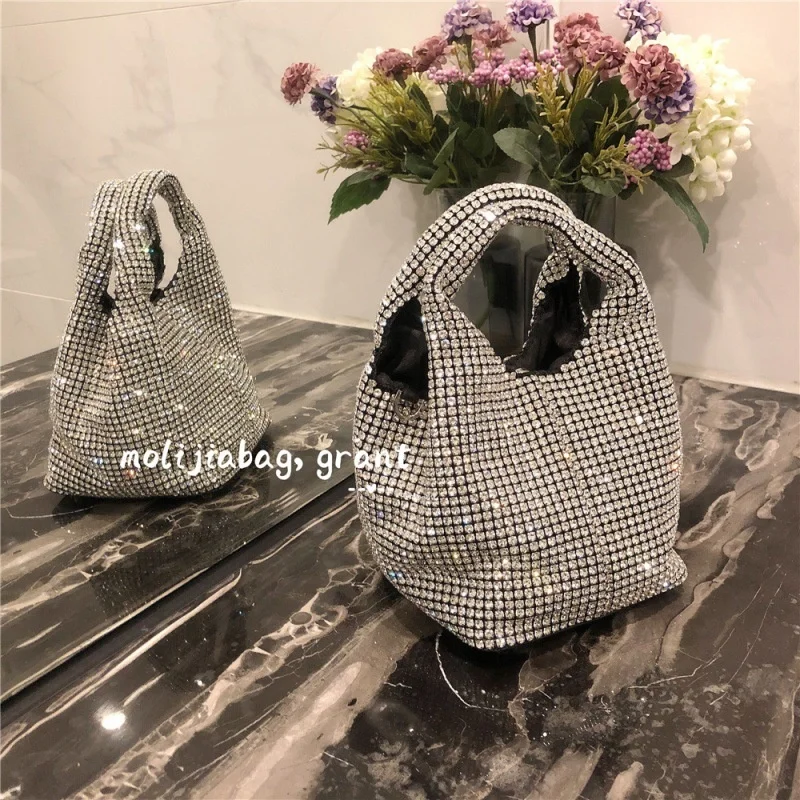 

luxury Designer hobo shoulder bag Handle Shining Rhinones Evening clutch Bag Purse Crystal Purses and handbag Hobo Bags