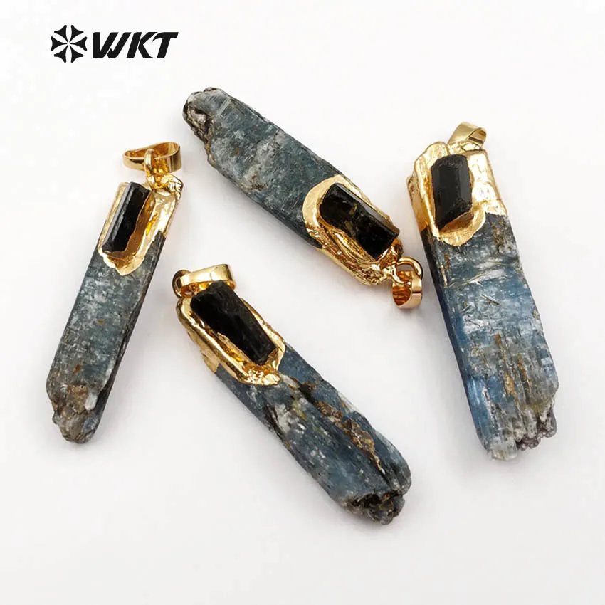 WT-P1391 Оптовая продажа специальная мода натуральный синий кианит с черным