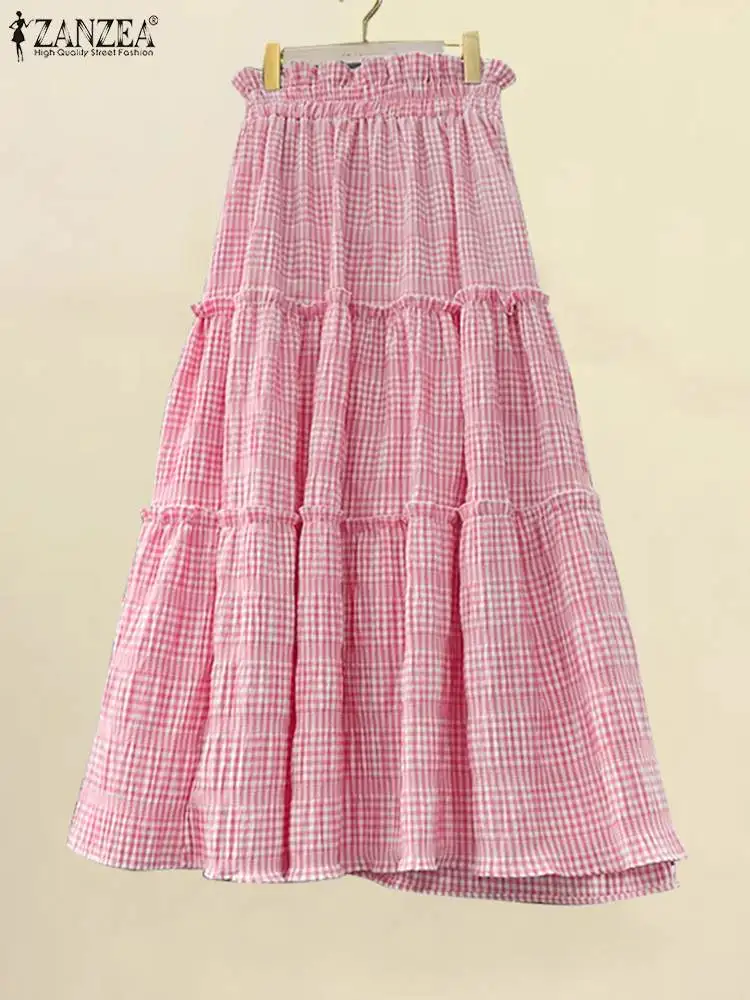 Женская эластичная юбка ZANZEA с высокой талией