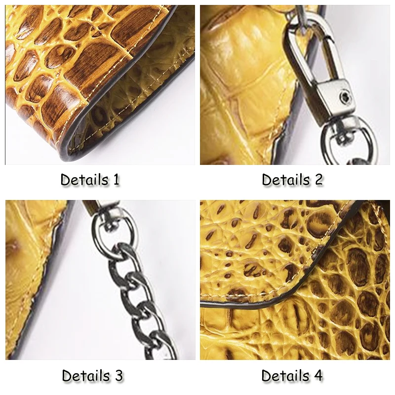 New Luxury Genuine Leather Chain Bag European and American Leather Crocodile Pattern Single Shoulder Messenger Bag Dinner Bag
