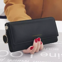 new fashion lady women leather clutch wallet long card holder case purse handbag solid hot smart wallet mini slim card wallet