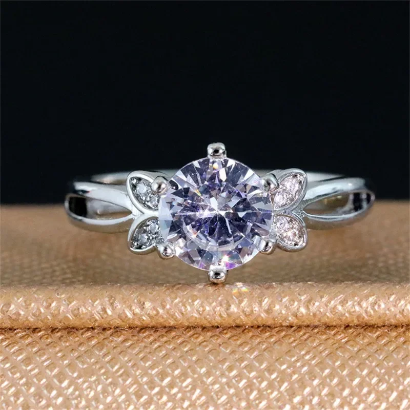 Женское кольцо регулируемое искусственный циркон для отдыха милое