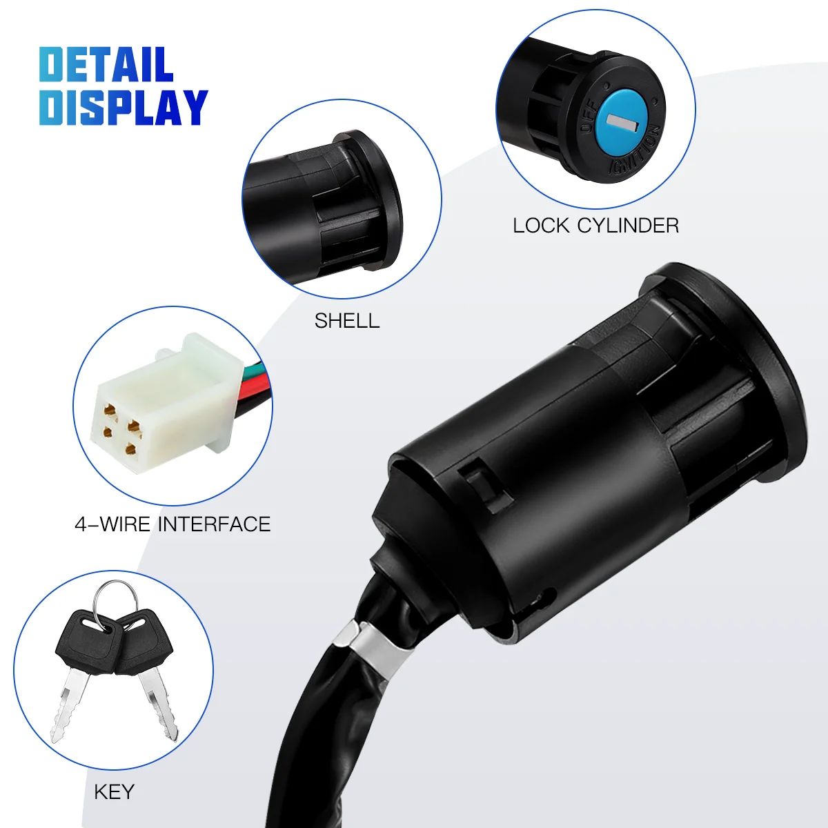 WINOMO Цилиндр замка зажигания Ключи стартера для вездеходов Мотоциклы