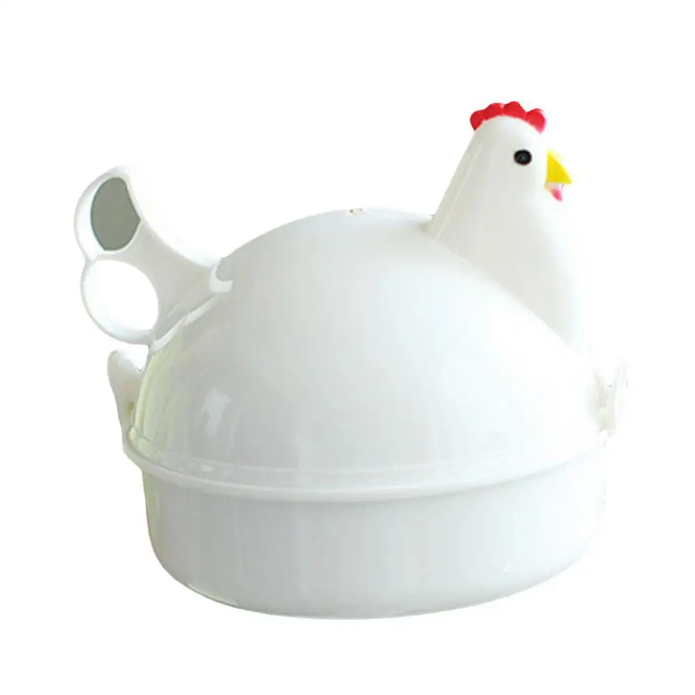 

Chicken Shape 4 Eggs Steamer Boiler Kitchen Microwave Oven Supplies Cooker Tool