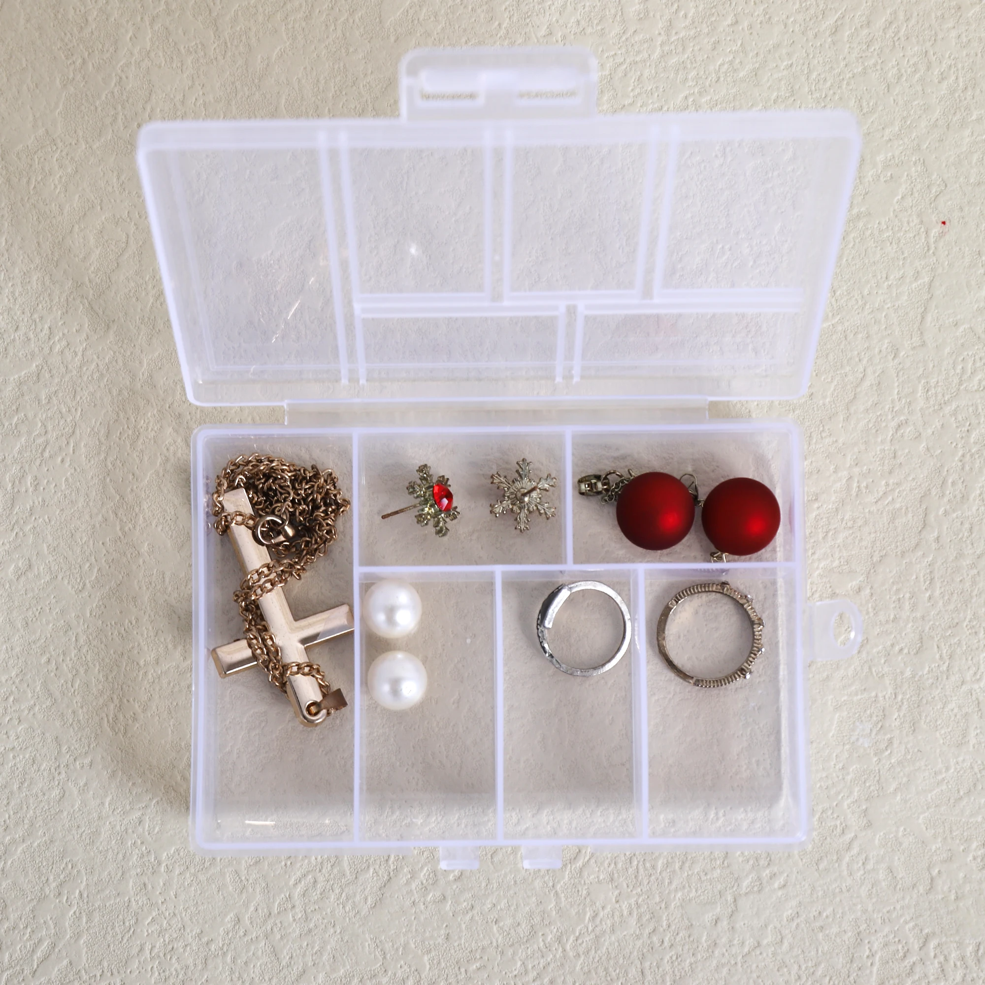 Hot Sale 1PC Cheap Mini Jewelry Organizer Storage Box Case Plastic Transparent Coin Pill Jewelry Storage Box Case Orgainzer Tool