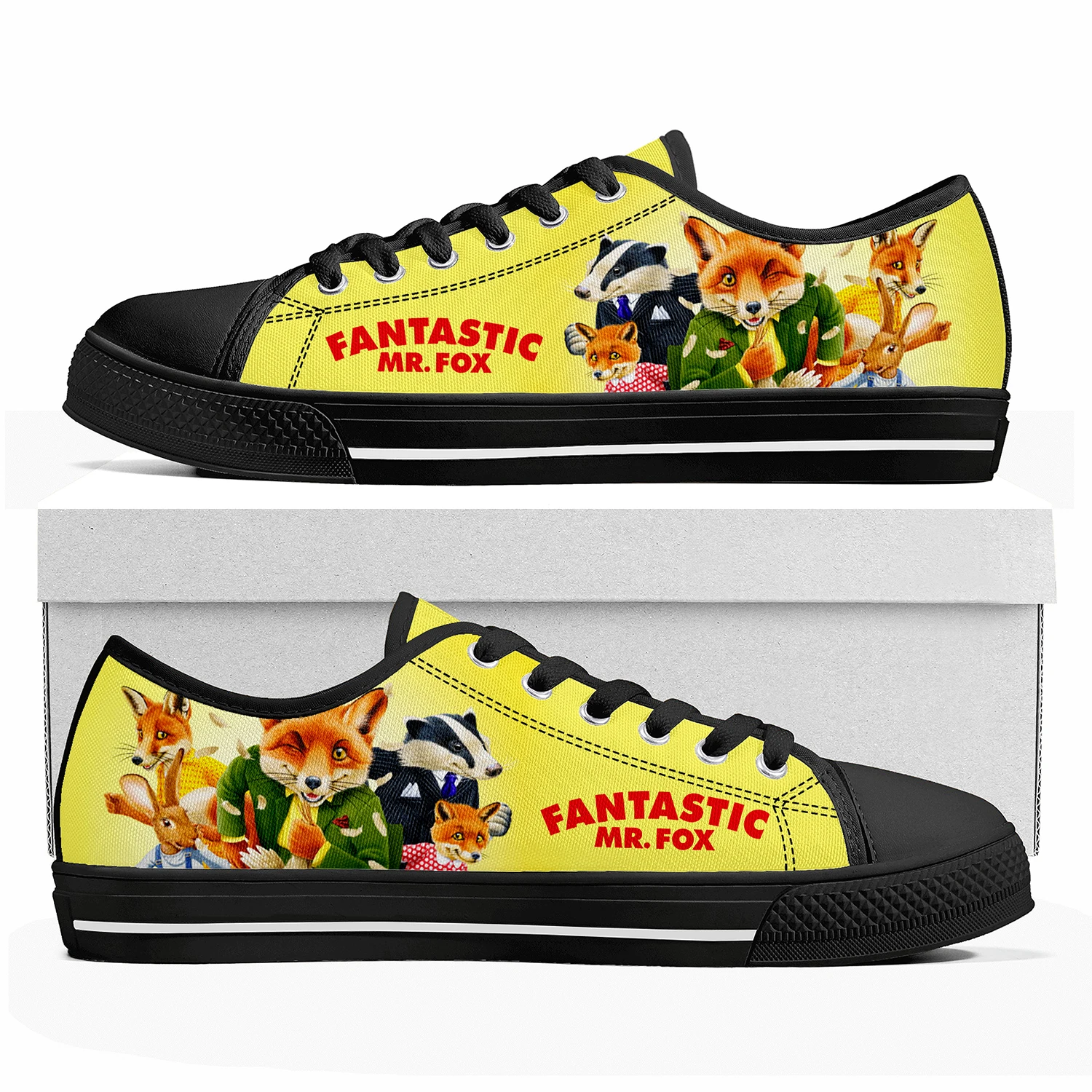 

Fantastic Mr Fox Low Top Sneakers Womens Mens Teenager High Quality Canvas Sneaker Casual Anime Cartoon Manga Customize Shoes