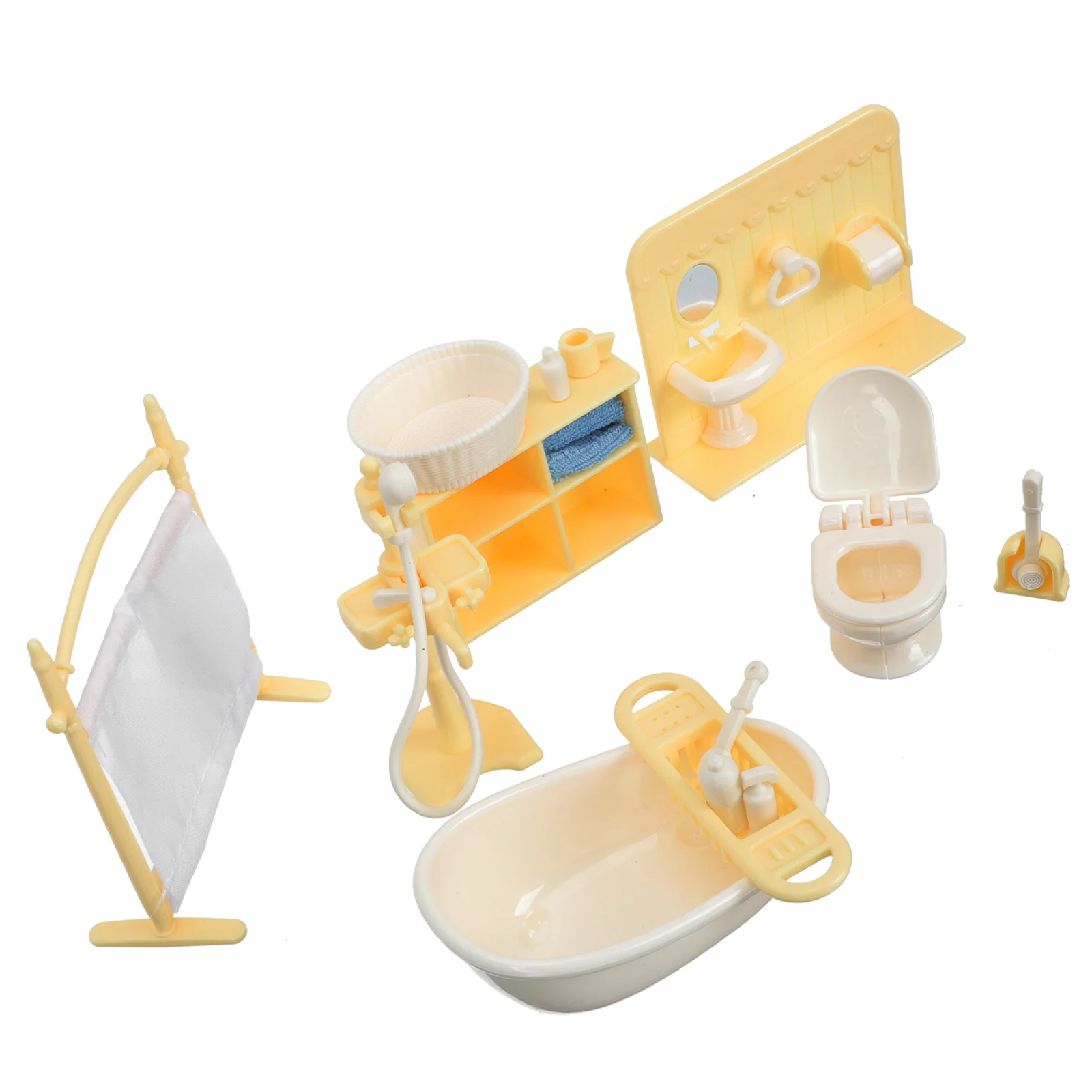 

Bathroom Set Miniature Bathroom Furniture Set House Accessories Furniture Model Toilet Basin Bathtub Furniture Props