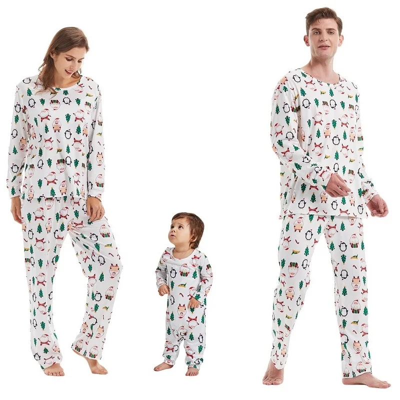 

Family Matching Christmas Pajamas Sets Adult And Kids Clothes Print Tops+Pants Xmas Sleepwear Newborn Baby Boy Girl Jumpsuit