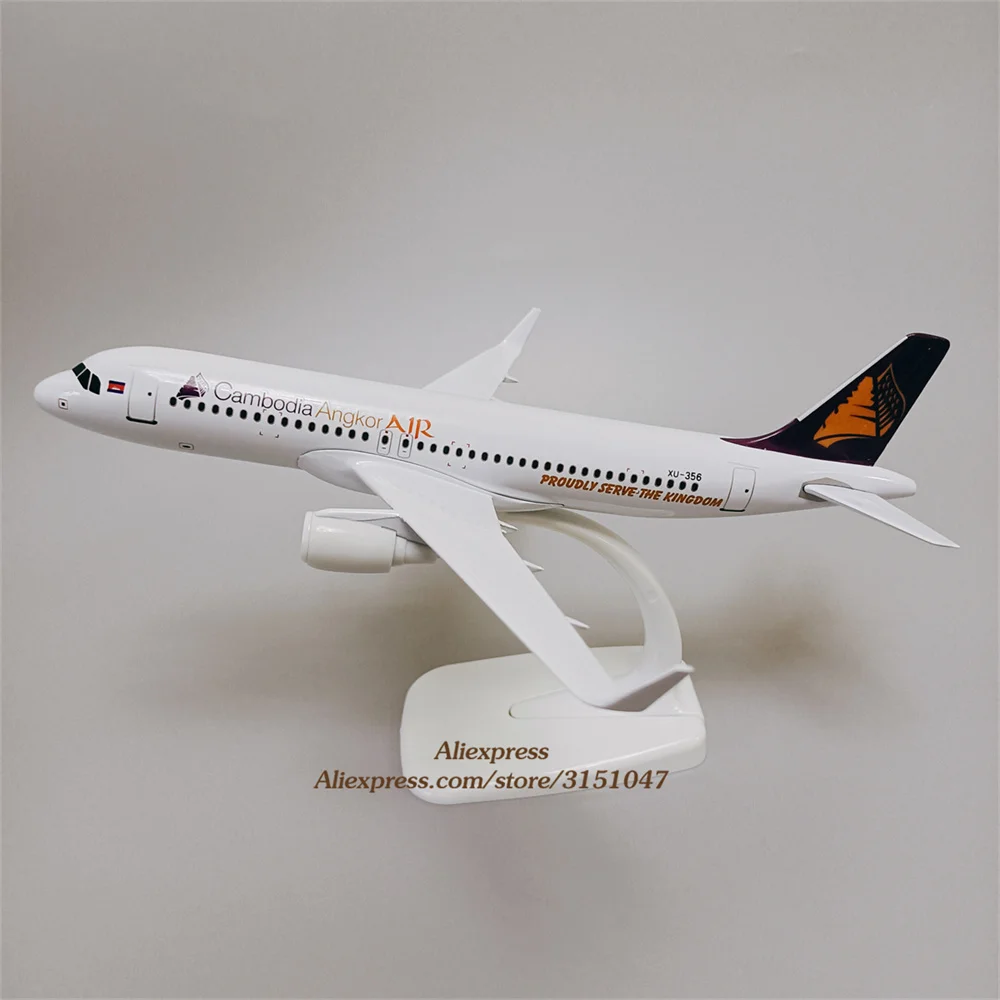 

20cm Alloy Metal Cambodia Angkor AIR Airlines Airbus 320 A320 xu-356 Airplane Model Airways Plane Model Stand Diecast Aircraft