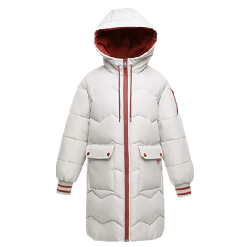 2022 Winter Women Hooded Jacket Coats White Parkas Female Down Cotton Overcoat Zipper Thick Warm Jackets Casual Student Coat 3XL
