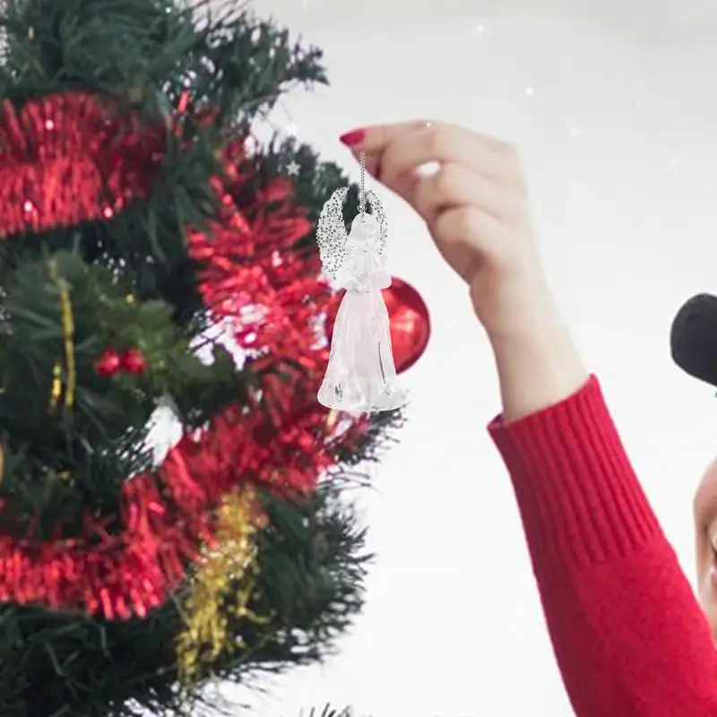 3D украшение в виде ангела подвесной кулон с крыльями красочная Светодиодная