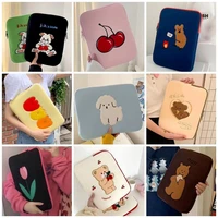 cute embroidery design laptop sleeve liner bags 11 13 14 15 15 6 inch cover for macbook air ipad pro 10 5 11 12 9 notebook pouch