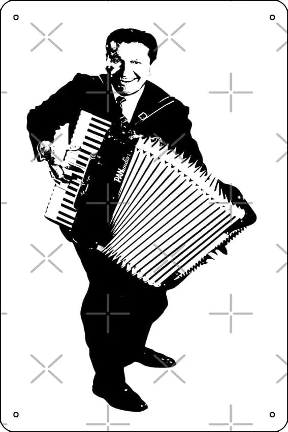 Лоуренс Велк - без имени черный трафаретный постер забавная металлическая