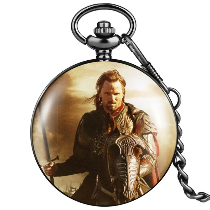 

Ancient Black Soldier General Warrior Design Pocket Watch Chain Jewelry Military Watch for Men Archaic Watch Gifts Timepieces