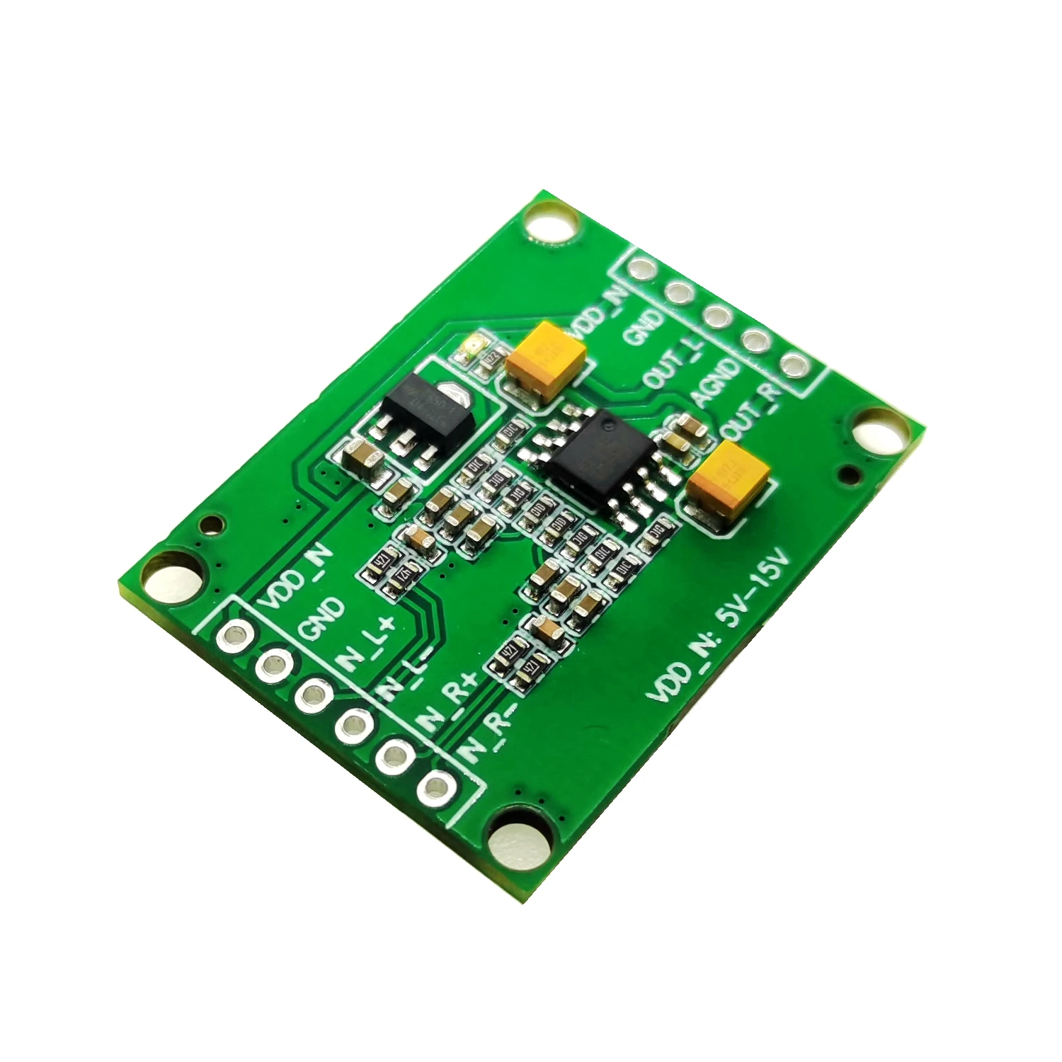 

Audio differential balanced analog input to single ended analog output module conversion board differential