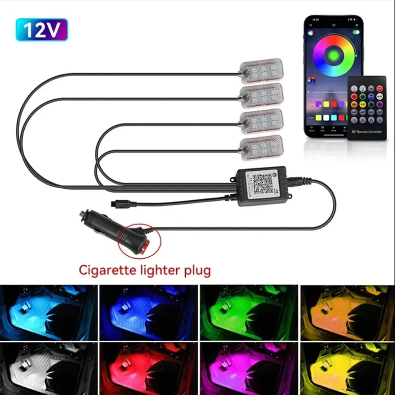 Неоновый светодиодный светильник для нижнего освещения автомобиля с