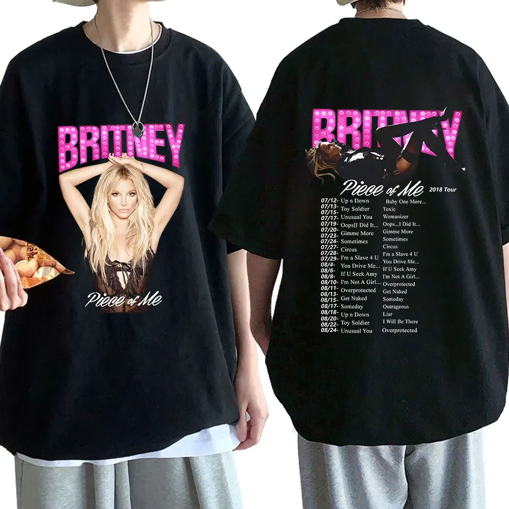 Britney Spears Album Music Print T Shirts Fashion Casual Summer Oversized T Shirt Cotton Short Sleeve Harajuku Tees Streetwear