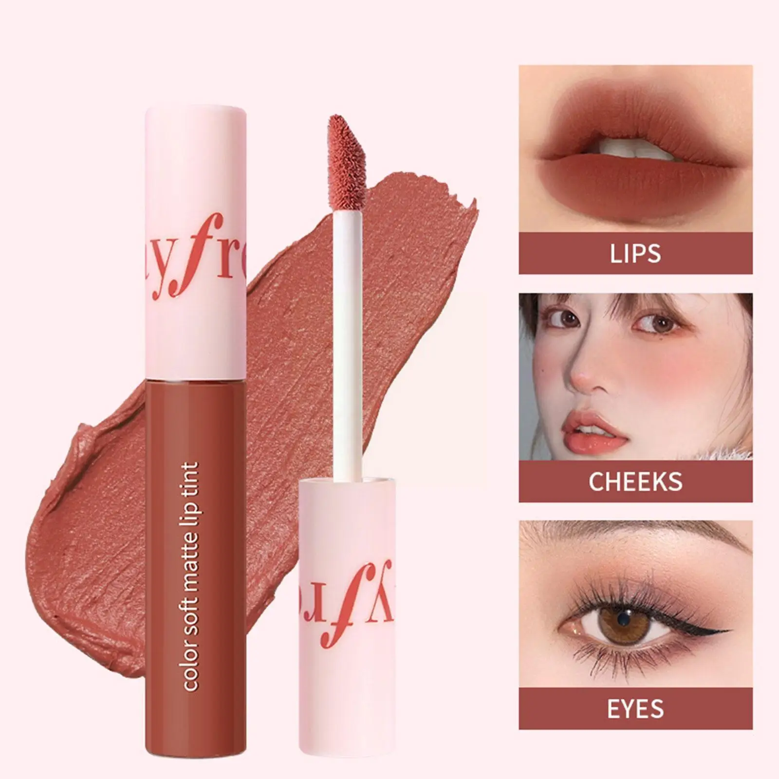 

Fashion Matte Velvet Lip Glaze Silky-Smooth Waterproof Lightweight Women Long Lasting Lip Makeup Cosmetics Lipstick Natural H9R7