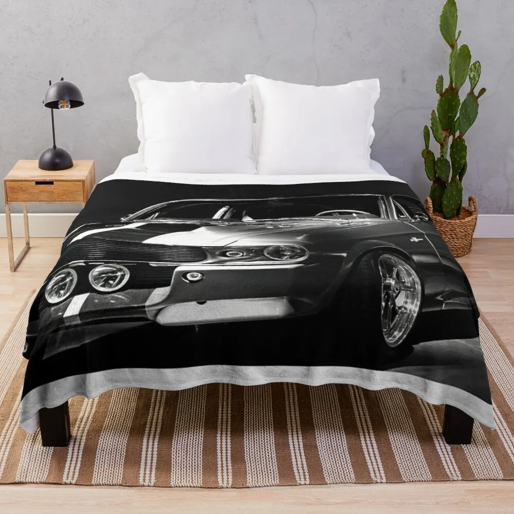 

1967 Ford Mustang Shelby GT 500 Throw Blanket luxury brand blanket custom blankets velor blankets soft plaid