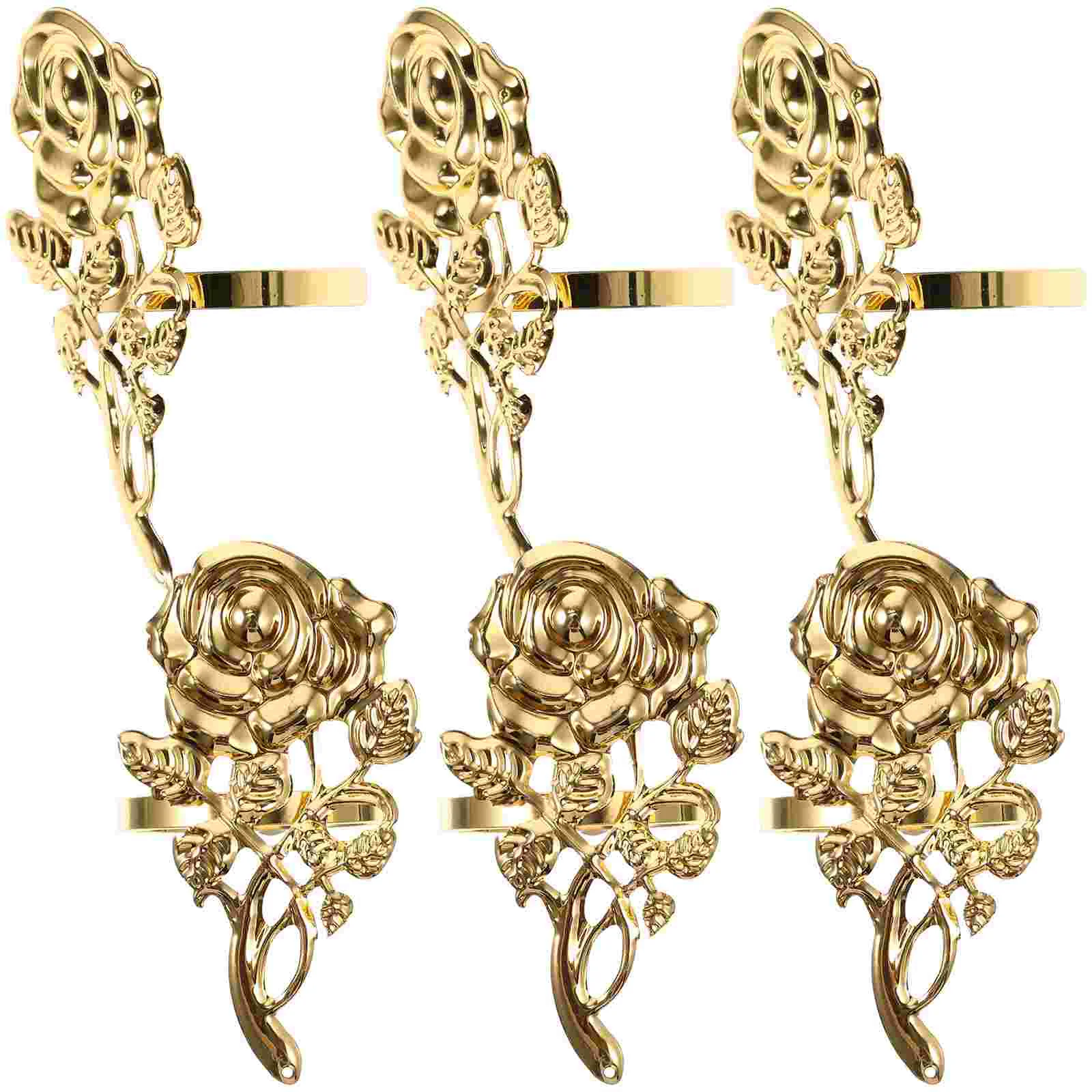 

Napkin Rings Holder Rose Buckle Ring Table Wedding Serviette Flower Day Dining Holiday Decorative Valentine Valentines Setting