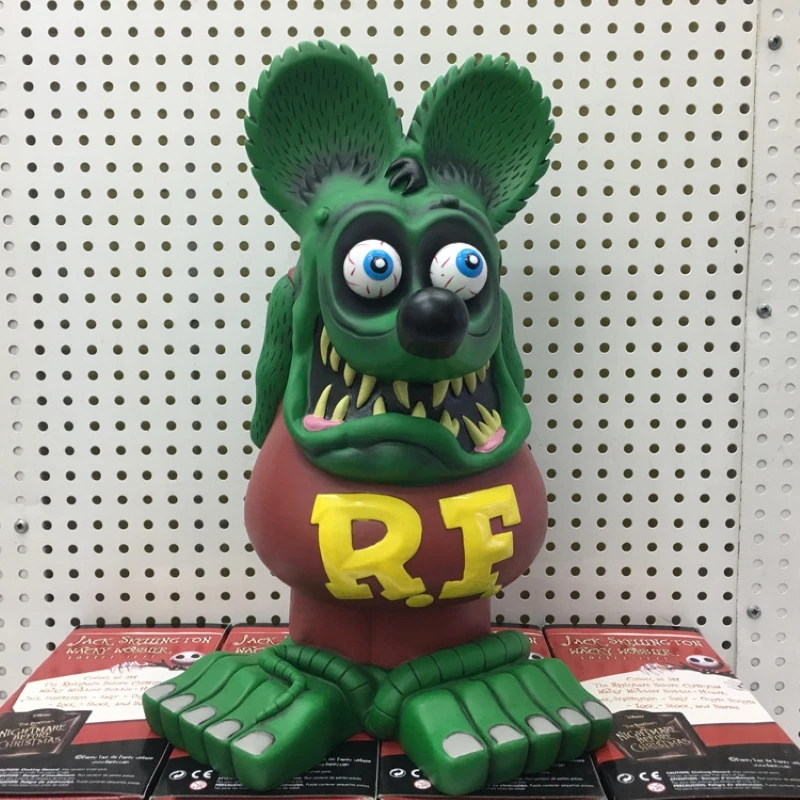 

18cm Rat Fink Bobble Head Anime Crazy Mouse Fink PVC Action Figure Toys Car Decoration Dolls Gift For Kids