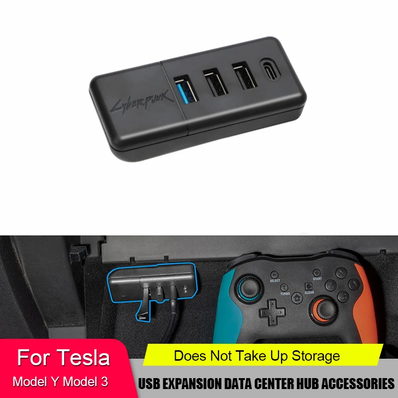

For Tesla Model 3 Model Y Modified Accessories Glove Box Expansion Dock USB Expansion Data Center Hub Accessories