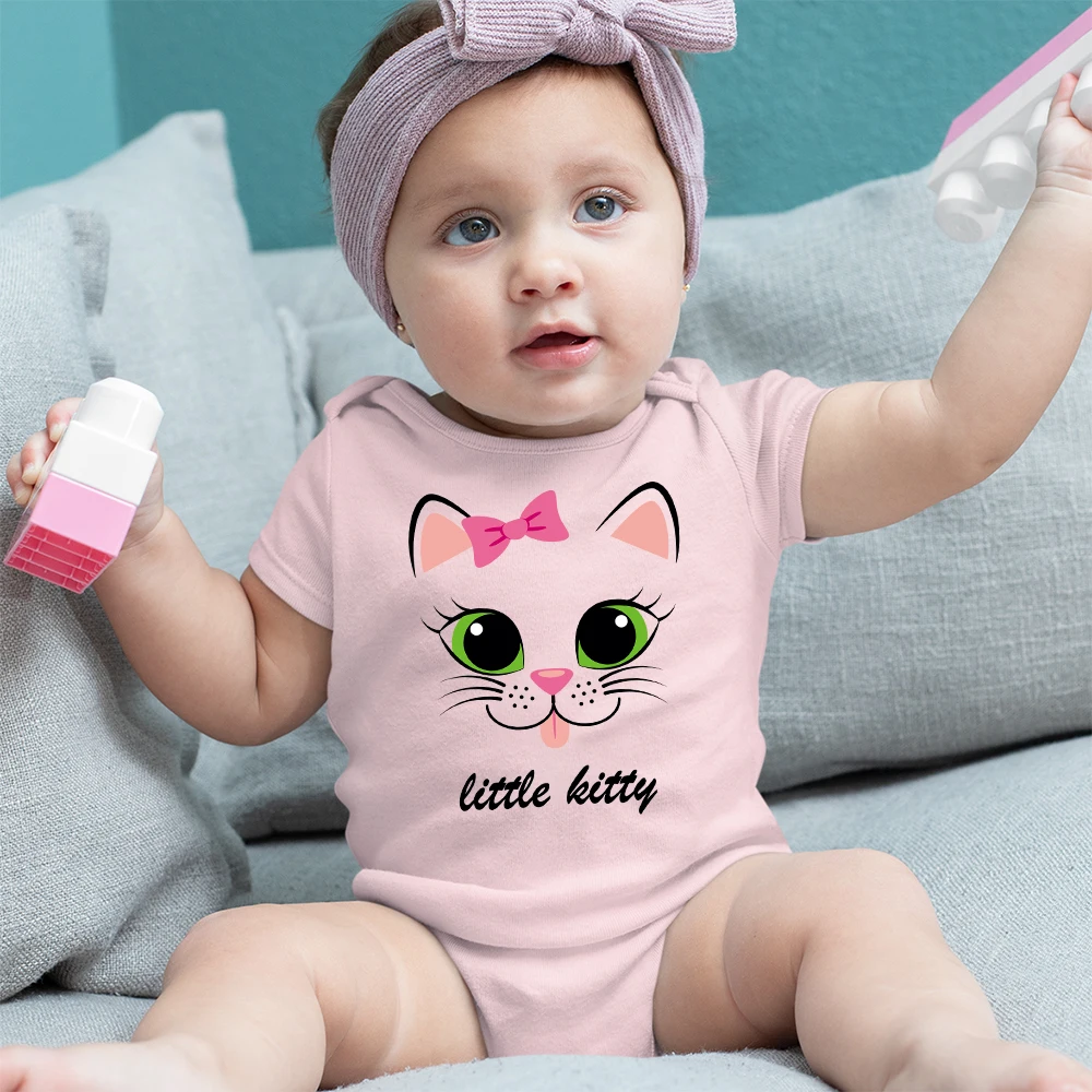 

Cute Little Kitty Animal Baby Girl Clothes Cartoon Summer Loose Newborn Onesie Pajamas Fashion Kawaii Ropa Bebe Niña Dropship