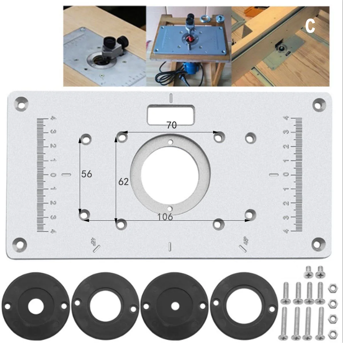 Multifunctional Aluminium Router Table Insert Plate Woodworking Benches Wood Router Trimmer Models Engraving Machine