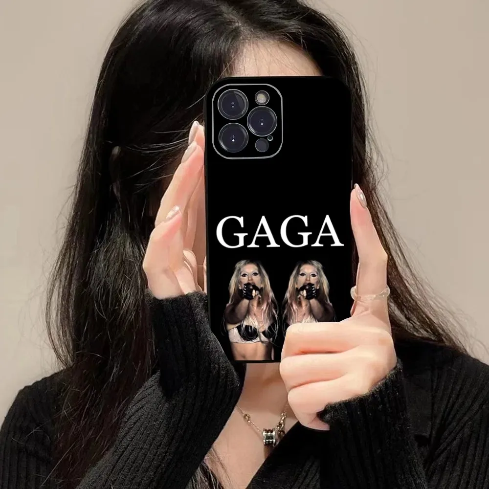 Singer L-Lady Gaga Phone Case For iPhone 16 15 14 13 12 11 Plus Pro Max XS X XR SE Mini 8 7 Soft Silicone Black Cover