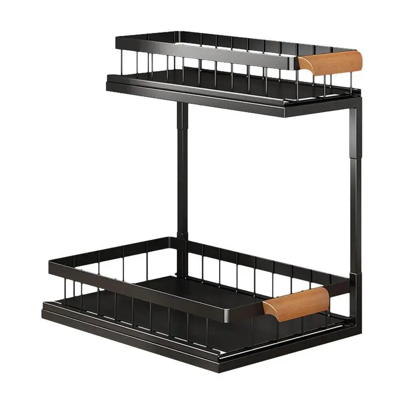 

Under Sink Organizers And Storage Under Sink Steel Pull Out 2 Tier Organizer Rustproof Multifunctional Storage Shelves