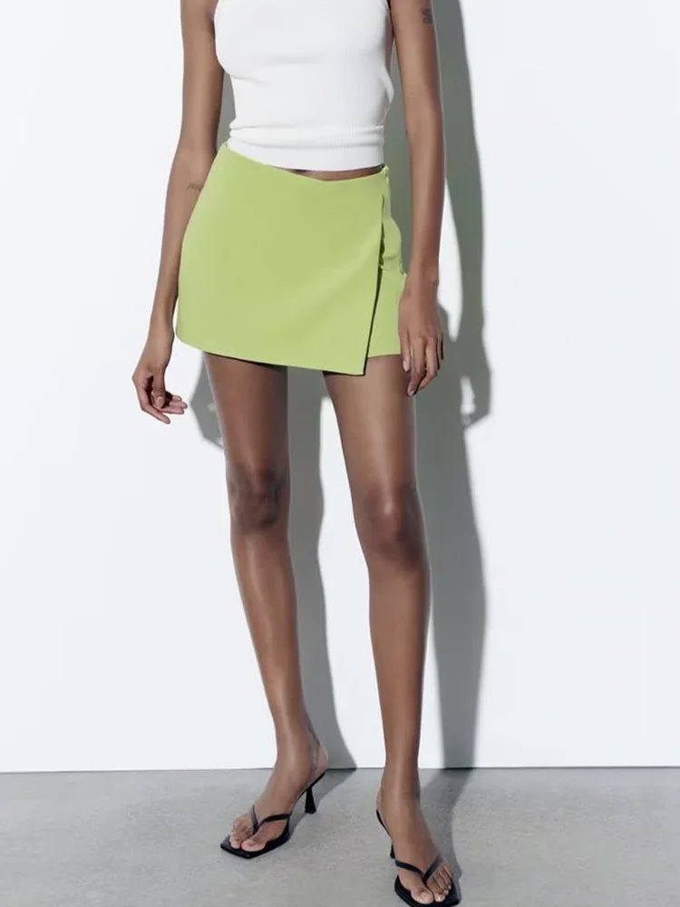 

Kumsvag 2023 Women Summer Shorts Skirts Fashion Casual Solid Side Zipper Asymmetric Female Elegant Street Shorts Clothing