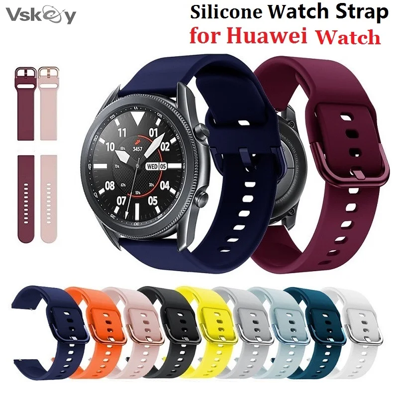 

20mm 22mm Silicone Watch Strap for Huawei GT3 Pro 43mm GT Runner GT2 Pro Honor Magic 2 46mm Watch 3 Buds Smartwatch Watchband