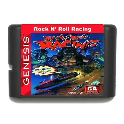 Rock N Roll Racing 16-битная игровая карта для Sega Mega Drive